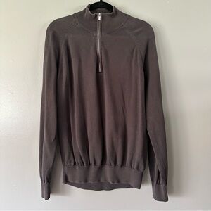 Faconnable 1/4 Zip Sweatshirt 100% Cotton | Charcoal Grey‎